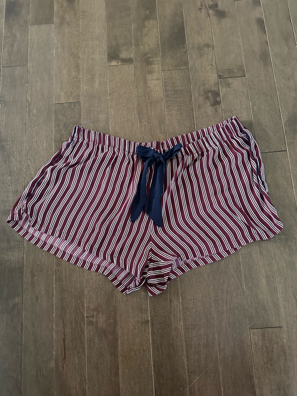 aerie Silky Pajama Shorts with Navy Tie